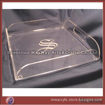 Transparent Square Hotel/Restaurant Acrylic Coffee Tray